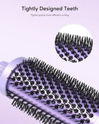 Wavytalk Thermal Brush, Blowout Boost 1.5 inch Heated Round Brush for Blowout Look, Negative Ion Technology, Ceramic Tourmaline, 5 Temperature Settings, Dual Voltage, Purple, Less Damage
