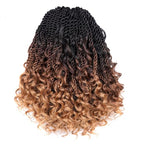 ToyoTress Boho Island Twist Crochet Hair - 12 Inch 8 Packs Short Bob Ombre Brown 3 Tones Boho Havana Twist Crochet Braids Synthetic Braiding Hair (12 Inch,8P-OT30/27)