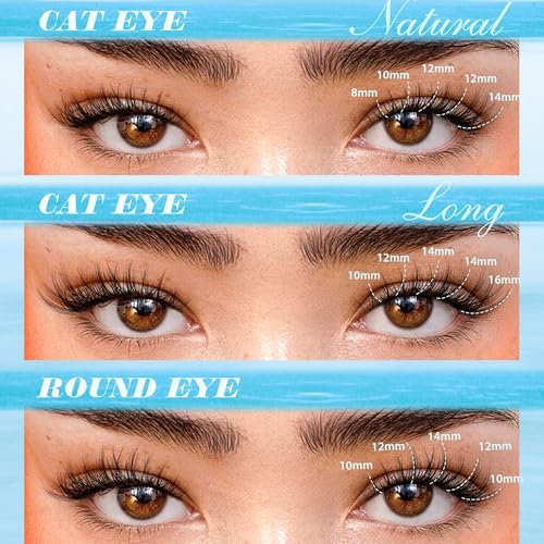 Pawotence Lash Clusters Kit Wispy Lash Extension Kit 8-16mm Natural Cluster Eyelash Extension Kit Individual Lashes 154pcs C Curled Eyelash Clusters with Lash Bond and Seal, Lash Tweezers for Self Use