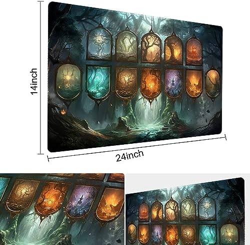 MTG Playmat Size 24x14in Free Storage Bags Non-Slip Backing Printing, Ideal for Card Game Enthusiasts TCG Playmat (No with Zone,The Last Card)