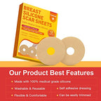 Silicone Scar Sheets for Breast 12 Pack - Medical Scar Removal Sheets - Silicone Sheet Breast Post Surgery Supplies for Scars Treatment - Areola Gel Circles (3 IN)