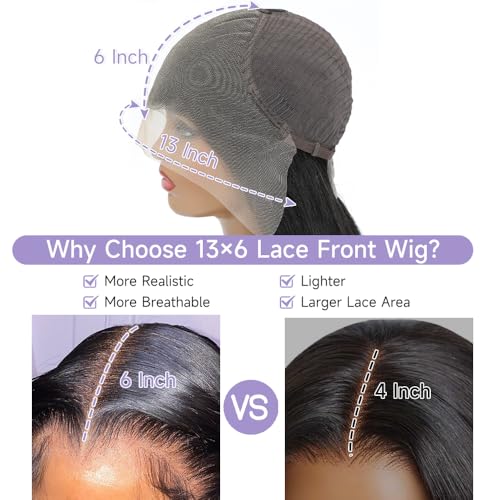 Body Wave Lace Front Wigs Human Hair Pre Plucked With Bleached Knots 200 Density HD Lace Frontal Human Hair Wig 13x6 Transparent Lace Front Wigs Human Hair With Baby Hair 28 Inch