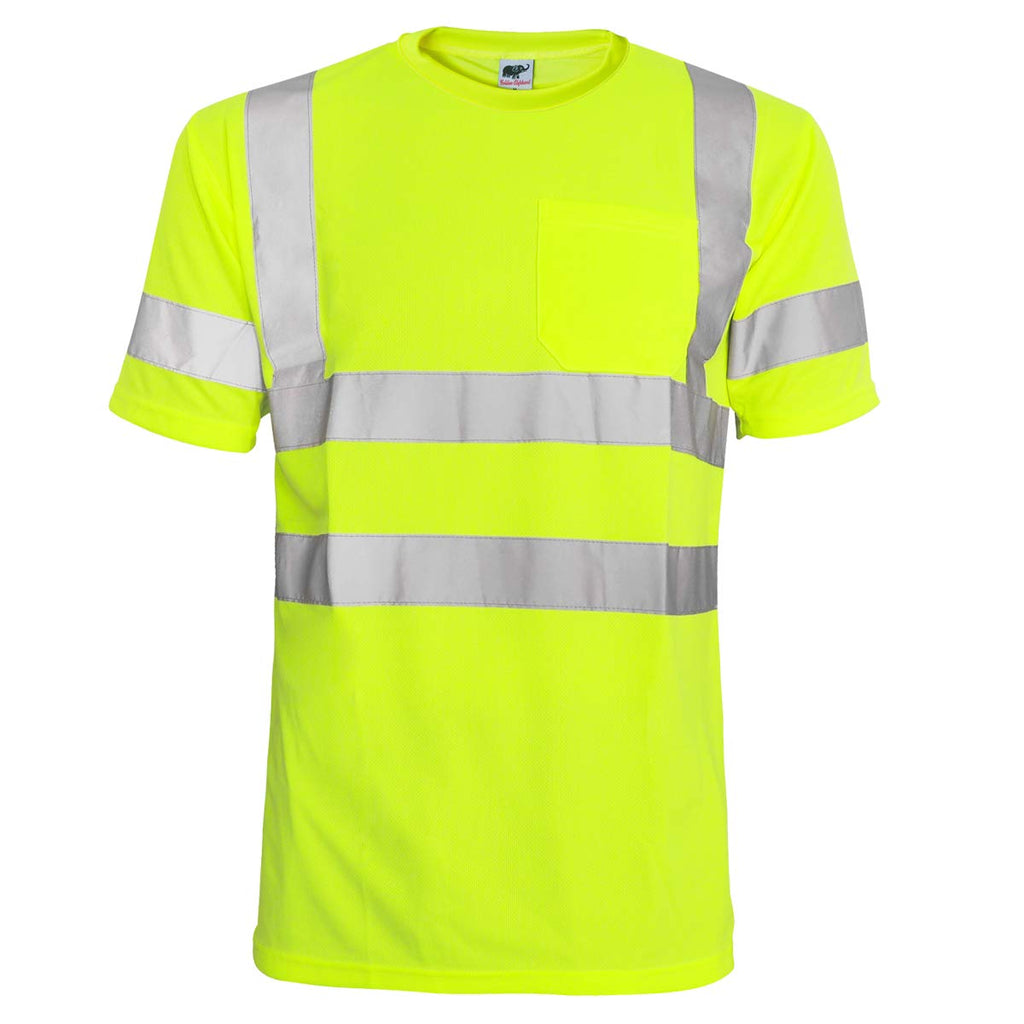 L&M Hi Vis T Shirt ANSI Class 3 Reflective Safety Lime Short Sleeve HIGH Visibility (S)