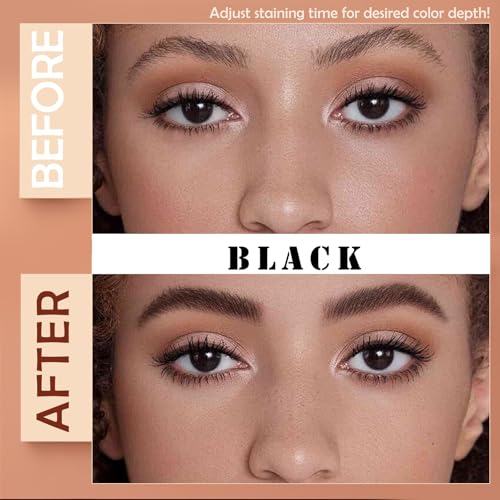 Lash Color Kit, Lasting for 4 Weeks Professional Eyelash & Eyebrow Color Kit, Instant Eyelash Color with Natural Ingredients, Safe & Easy to Use 7ml (Black)