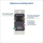 Leviton Decora Slide Dimmer Switch for Dimmable LED, Halogen and Incandescent Bulbs, DSL06-1LZ, White with Ivory and Light Almond Faceplates