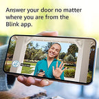 Like-New Blink Video Doorbell (2023 release), Two-way audio, HD video, motion and chime app alerts and Alexa enabled — wired or wire-free (Black)