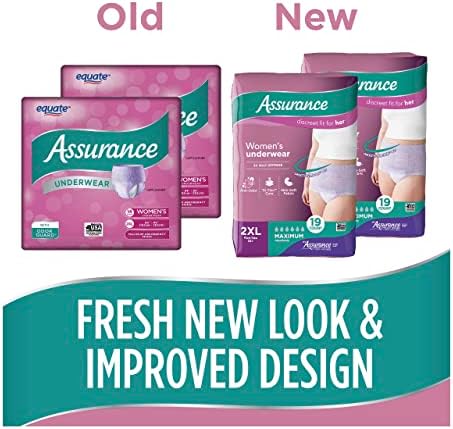 Plus Size Incontinence Underwear for Women, Maximum, 2XL, 14 Ct