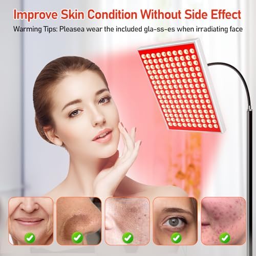 Red Light Therapy for Body, Red Infrared Light Therapy Panel with Stand, Red Light Therapy Lamp,LED 660nm Red Light and 850nm Near Infrared Light Therapy Device at Home for for Face Skin Full Body