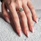 BTArtbox Press On Nails Almond - Medium Press On Nails, Pink White Ombre Soft Gel Nails, Natural Reusable Stick On Nails in 15 Sizes - 30 Fake Nails Kit for Valentines Day Gift