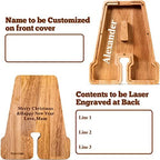 Summidate Customized Name Large Wooden Piggy Bank for Kids Boys Girls Alphabets Letter A-Z Coins Bills Money Change Bank Box Initial on Clear Cover (Laser Engraved) (Alphabet-A, Personalized-9")