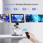 TOMLOV DM9 Pro Digital Microscope: 16MP 7" 1200X HD IPS HDMI Coin Microscope Magnifier for Full Coin View with Screen, 1080P LCD Soldering Microscopes for Adults with 10 LED Lights, PC/TV View, 32GB