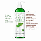 NTRSNS NaturSense 99% Organic Aloe Vera Gel. Deep Hydration, Effective Moisturizing. For Hair, Scalp, Face, Dry Winter Skin, Acne, Sunburn, Sensitive Skin, Shaving. Unscented, 12 oz.