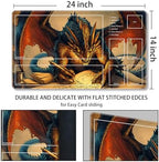 MTG Playmat with Zones Magic Card Playmat Game Mat,TCG & CCG Card Games Mat with Free Storage Bags Size 24 x 14 Inches (with Zones,Dragon)