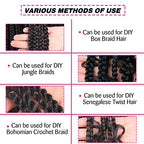 Unionbeauty Pre Stretched Braiding Hair 26 Inch 8 Packs Crochet Hair Copper Red Crochet Braiding Hair for Box Braids Dark Ginger Yaki Texture Hair Hot Water Setting Crochet Braid Hair Extension (350#)