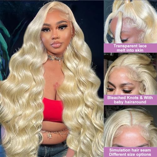 Alipeacock 613 13x6 Lace Front Wig Human Hair 200% Density Body Wave Blonde Lace Front Wigs Human Hair Pre Plucked Blonde Wig Human Hair 613 30inch