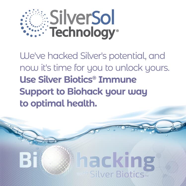 Silver Biotics Advanced Silver Technology, SilverSol Ag₄O₄ 10 PPM Immune Support | Bio-Hacking Immune Building Natural Support | 32 Fl Oz