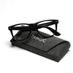 ZAMGIC Photochromic Day Night Sunglasses Blue Light Blocking Glasses for Men and Women Retro Rectangle Black Frame Photochromic Lens