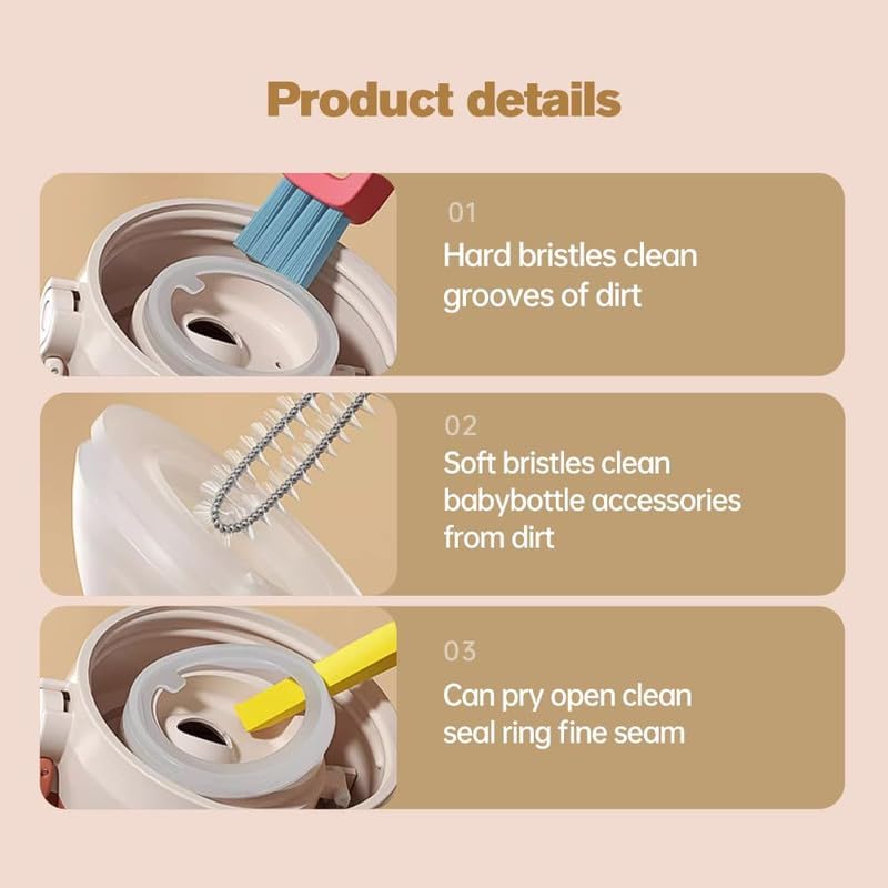 3 in 1 Cup Lid Cleaning Brush, 2024 Multifunctional Crevice Portable Cup Lid Cleaning Brush for Bottle Gap Tight Spaces Cup (B-Green)