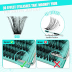 Lash Extension Kit 280Pcs,DIY Individual Lashes Clusters Kit,Lash Bond And Seal,Lash Remover For Eyelashes Extensions,Lash Applicator Tool For False Eyelash Cluster Kit(Blues(60D),D-Mix8-16mmKit)