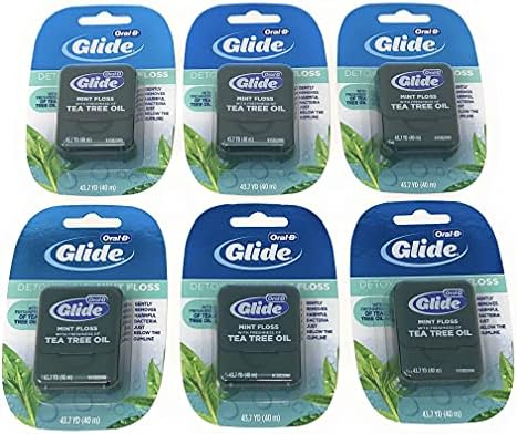 Oral-B Glide Mint Dental Floss with The Freshness of Tea Tree Oil 40m (Pack of 6)