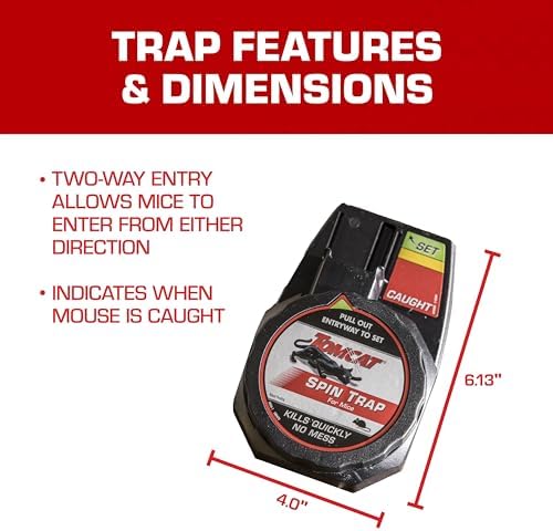 Tomcat Spin Trap for Mice, Kills Mice Quickly, No Mess, 16 Traps