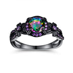 Womens Rings Size 8,Mystic Topaz Gemstone Promise Engagement Wedding Band