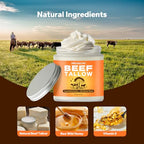 Beef Tallow for Face & Body (4 Oz), Grass-Fed Beef Tallow & Raw Wild Honey Blend, Deep Nourishing Tallow Balm for All Skin Types