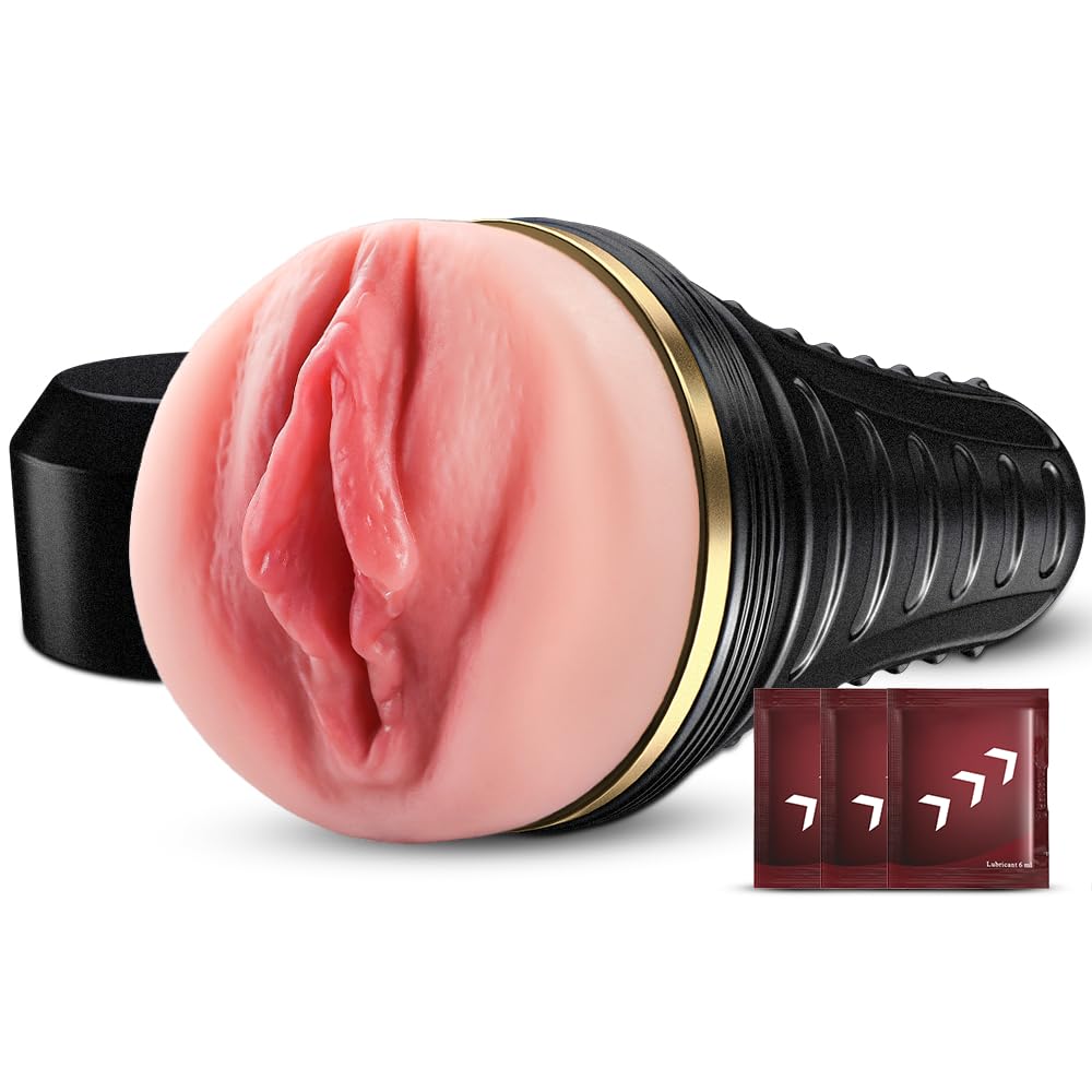 Male Masturbator,Kingdemer Realistic Pocket Pussy Vagina Textured with 7.5in Depth Lifelike Soft and Fleshy Texture,Penis Training Masturbators Sex Machine Toy for Men