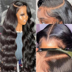 SWEETGIRL Body Wave Lace Front Wigs Human Hair Pre Plucked 13x6 HD Lace Front Wigs Human Hair Frontal Wigs for Women 180 Density (24 Inches, Natural Black)