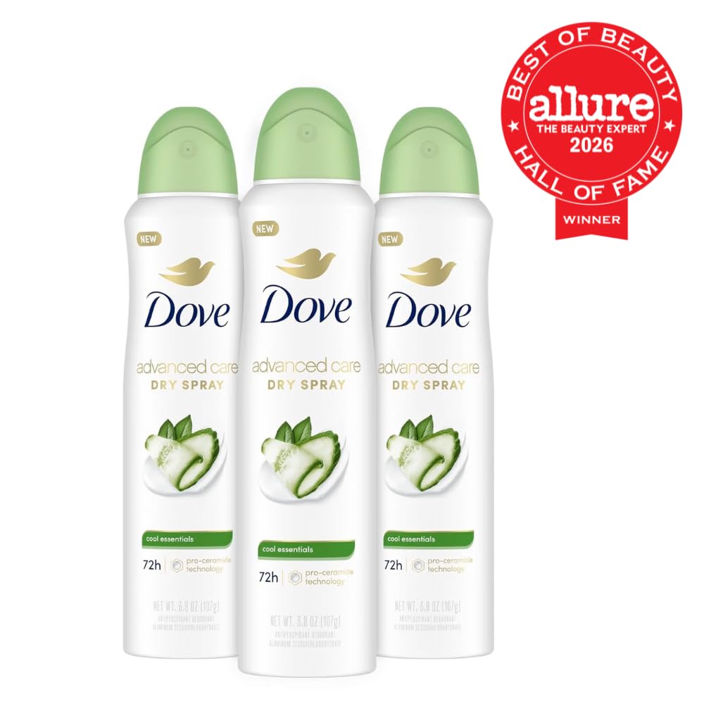 Dove Advanced Care Antiperspirant Deodorant Spray Cool Essentials 3.8oz 3PK