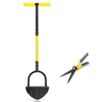 Byhagern Professional Edge Lawn Tool, Heavy Duty Steel Half Moon & Saw-Tooth Blade for Clean Borders, Long Handle Reduces Back Strain, Manual Edger Ideal for Garden Edges, Sidewalks, Flower Beds