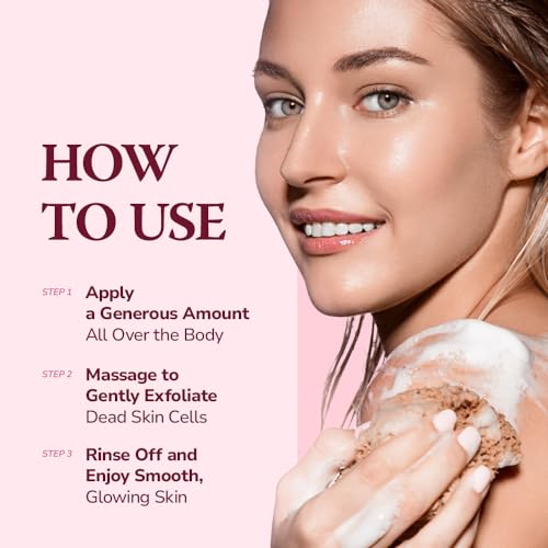 Daily Scrub & Body Wash - Exfoliating Body Scrub, Dead Sea Salt & Himalayan Pink Salt, Natural Moisturizing Body Wash, Retinol & Hyaluronic Acid Shower Gel, Korean Skincare 21.1oz