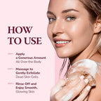 Daily Scrub & Body Wash - Exfoliating Body Scrub, Dead Sea Salt & Himalayan Pink Salt, Natural Moisturizing Body Wash, Retinol & Hyaluronic Acid Shower Gel, Korean Skincare 21.1oz