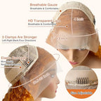 Ginger Wig Human Hair 13x4 deep wave Ginger Orange Lace Front Wigs Human Hair HD Transparent Lace Frontal 350 Colored Human Hair Wig Pre Plucked 180% Density 20inch
