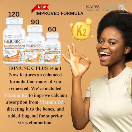Quercetin 1,000mg, Vitamin C 1,000mg, Zinc 50mg, Vitamin D3 5,000iu, Selenium, Copper, Acerola, Ginger, Rutin, Bitter Orange, Rose Hips, Echinacea, Immune C Plus, 14 in 1 Immune C Plus (120 Count)