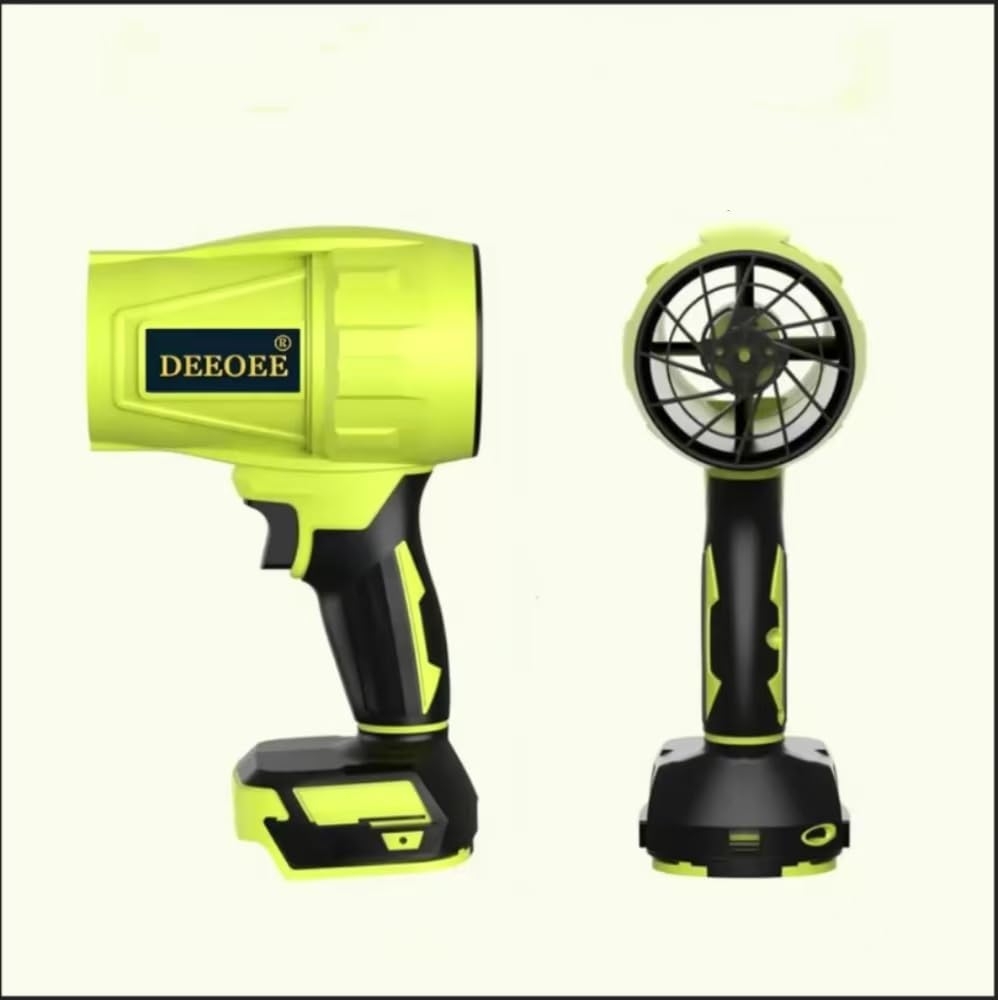 Turbo Jet Blower, Leaf Blower, Violent Turbo Fan, Brushless Pure Copper Motor, Car Drying After Wash, Handheld Snow Blower, Cordless Turbo Air Duster (Green 1000G)