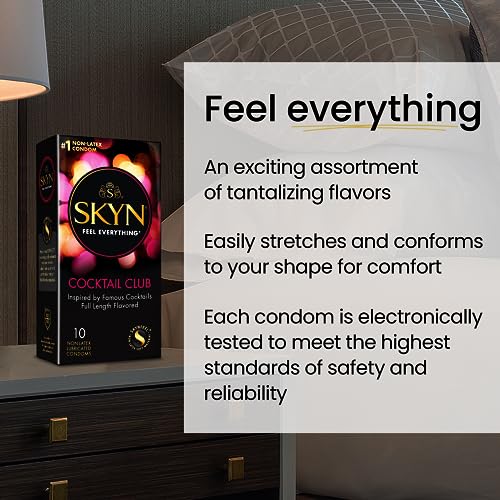 SKYN Cocktail Club Premium Flavored Condoms, 10 Count