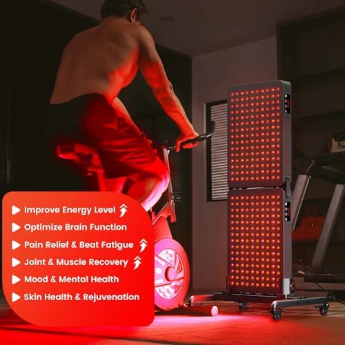 Bestqool Red Light Therapy Device, 4 Wavelengths Full Body Near Infrared Light Therapy, Elite Grade Dual Chip 150 LEDs, High Power Output Red Light Panel for Anti-Aging, Pain Relief. 250W.