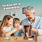 Summidate Wooden Letter Piggy Bank, Extra Thick Large Capacity Piggy Bank for Kids Boys Girls Toddler, Alphabet L Money Bank| Coin Box Birthday, Christmas, Festival