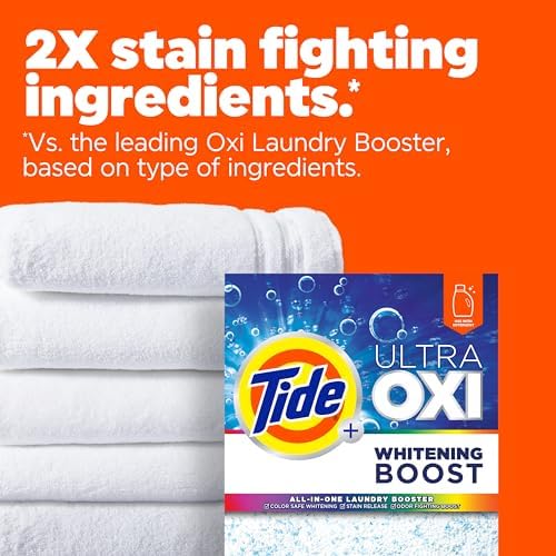 Tide All in One Laundry Booster, Color Safe Whitening, Stain and Odor Fighter, 66 Loads, 51 oz