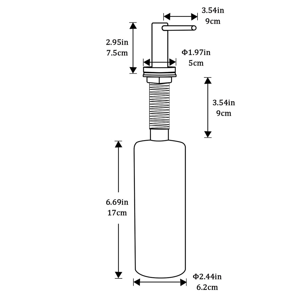 Soap Dispenser for Kitchen Sink Polished Chrome GAPPO Stainless Steel Countertop Pump Hand Lotion Built in Bottlend Lotion Built in Bottle