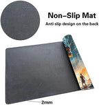 MTG Playmat Size 24x14in Free Storage Bags Non-Slip Backing Printing, Ideal for Card Game Enthusiasts TCG Playmat (with Zone,A Swordsman)