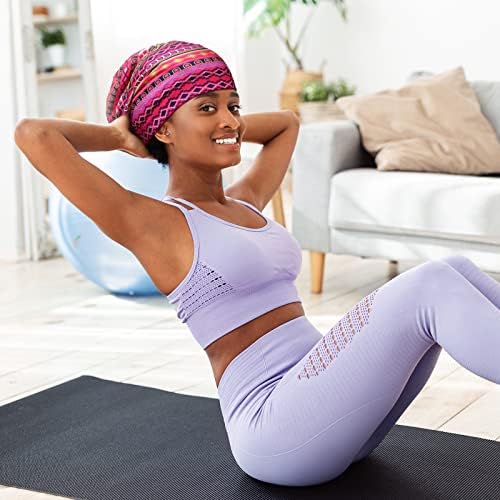 Sintege 6 Pcs Satin Lined Bonnet Sleep Cap for Women Men African Silk Soft Beanie Hair Sleep Wrap for Natural Curly Braids