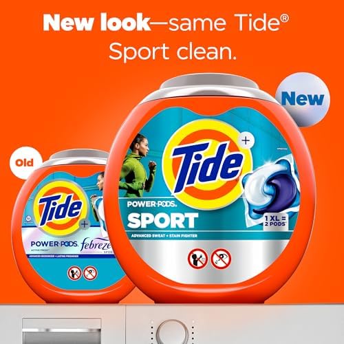 Tide Power Pods Laundry Detergent Pacs with Febreze Sport, 32 Count, Febreze Freshness with Sport Odor Defense