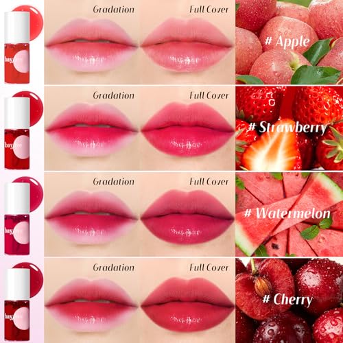 Lip Tint Stain Set, Lip Stain Long Lasting Waterproof, Lightweight, Non-sticky, Transfer-Proof, Matte Finish (fruit land)