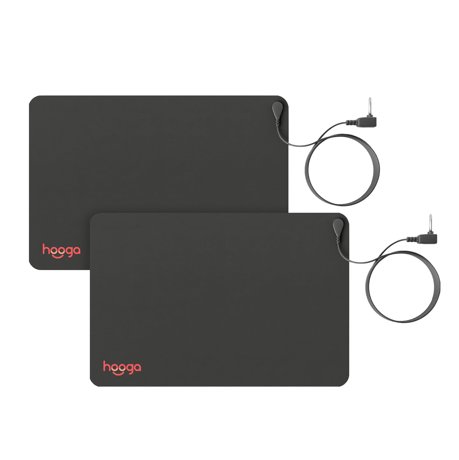 2 Pack Grounding Mat by Hooga. Large Universal Grounded Therapy Mat. Grounding Computer, Office, Meditation Mat. Home Use. EMF ESD Protection, Vegan Leather. May Improve Sleep, Inflammation, Energy.