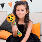 ArtCreativity Halloween Bubble Wand for Kids (2 Pack), 14" Light Up Pumpkin Bubble Wand with LED & Halloween Music, Halloween Boo Basket Stuffers for Kids, Halloween Toys for Toddlers