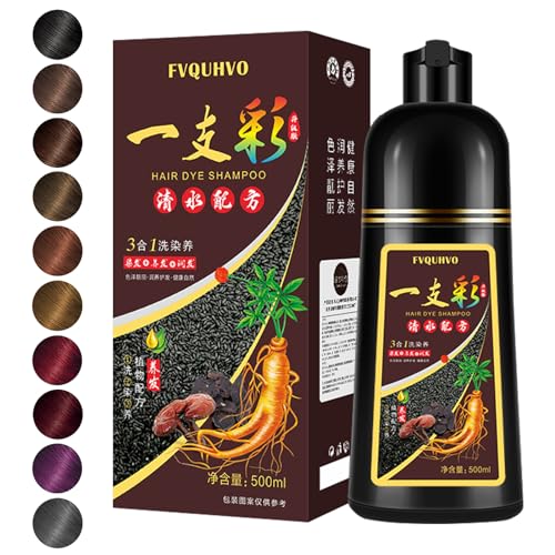Hair Dye Shampoo 3 in 1, Hair Color Shampoo, Semi-Permanent Hair Color, Drak Wine Red Hair Dye, Safe & Professional Hair Dye Shampoo, Easy To Use, For Salon & Home 16.9 FL OZ (Drak Wine Red)