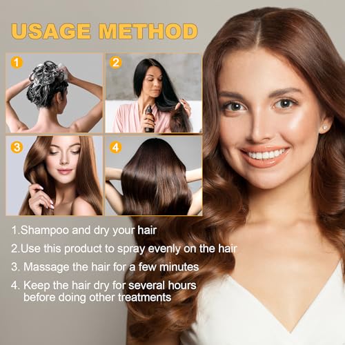 Dragon Honor 2PCS Biotin Hair Growth Serum Spray, Thickening Herbal Serum with Ginger & Ginseng for Thicker, Longer & Stronger Hair