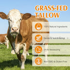 Beef Tallow for Skin, Beef Tallow for Face, Organic Beef Tallow Face Moisturizer, Natural Tallow and Honey Balm, Pure Beef Tallow Moisturizer Body, Grass Fed Beef Tallow, All Skin Types 4.2 Oz
